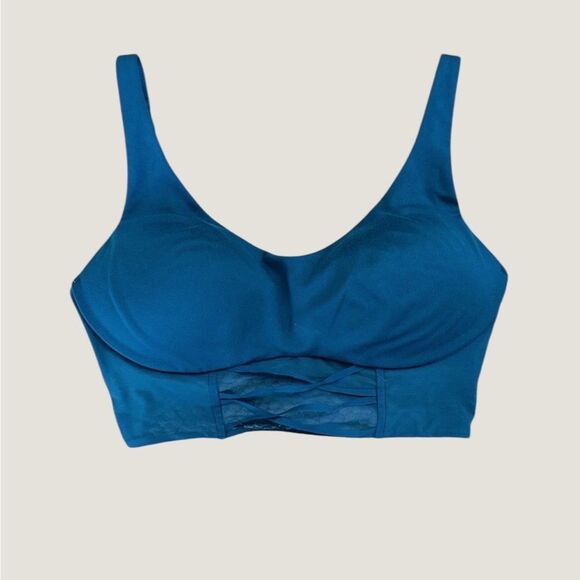 Victoria's Secret Blue Sports Bra with a Scoop Neckline - Picture 1 of 3